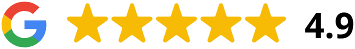 4.9 average star rating on Google